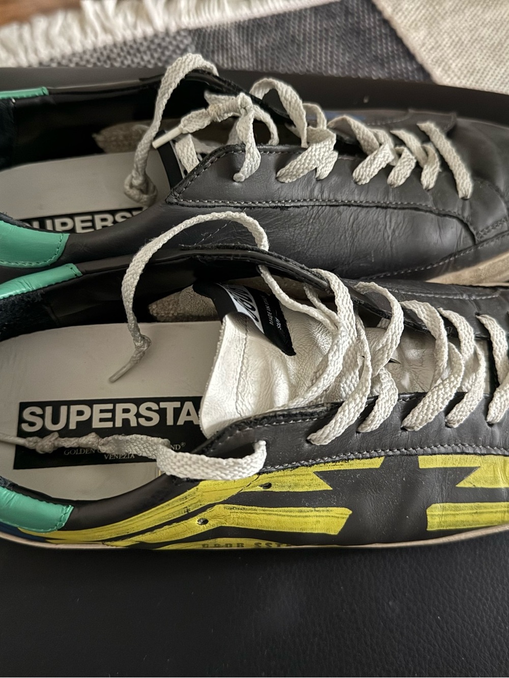 Golden Goose DB SSTAR - Super Star Men’s black/yellow/green/blue leather sneaker